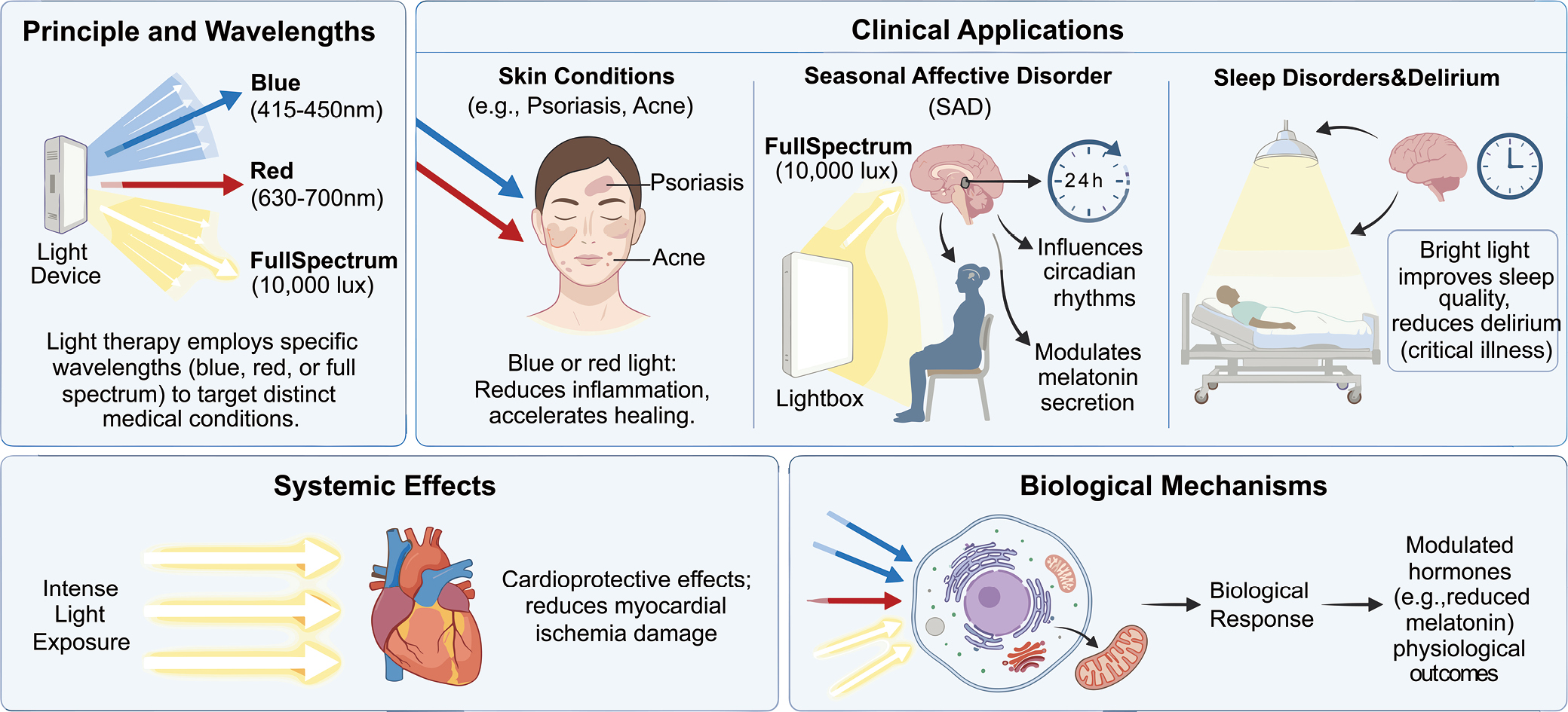 AI-assisted illustration of light therapy