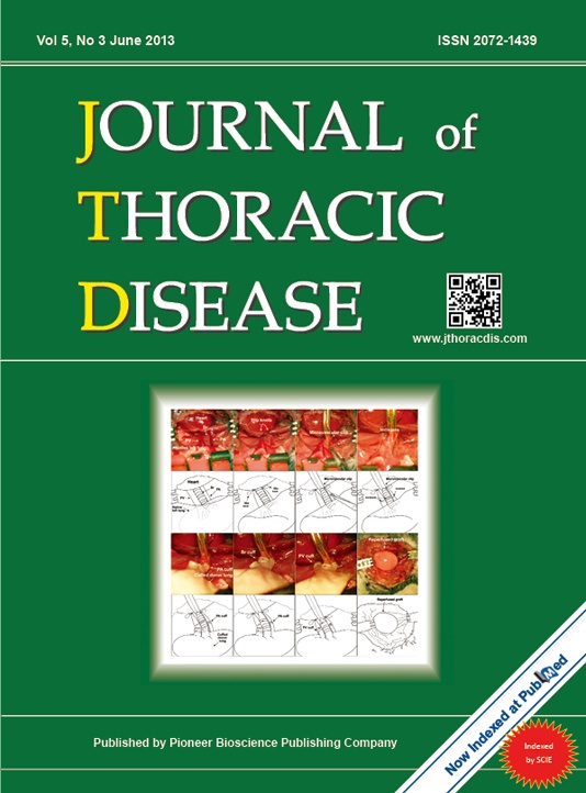 Vol 5, No 3 (June 26, 2013) Journal of Thoracic Disease