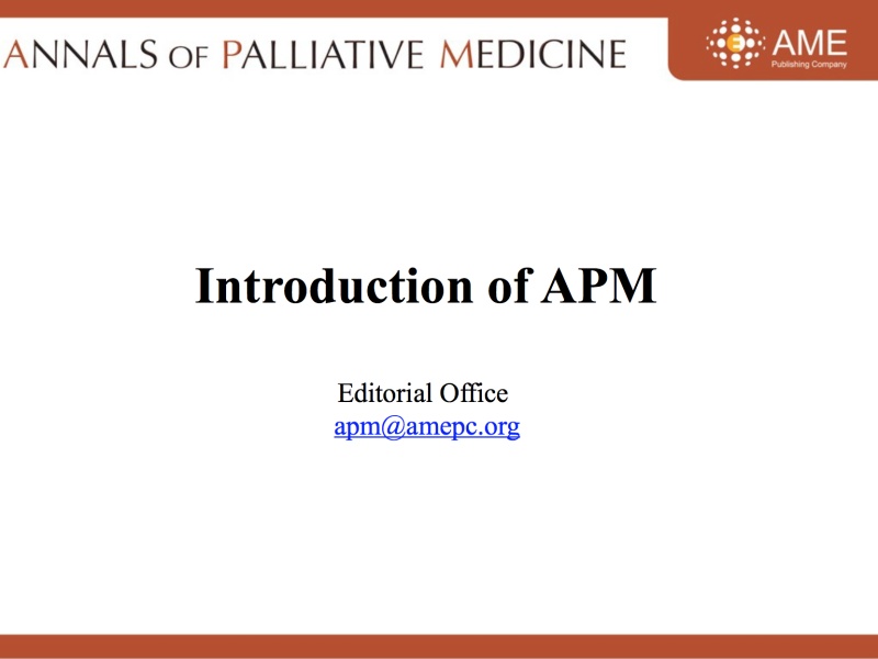 2019 Annual Report of APM Annals of Palliative Medicine