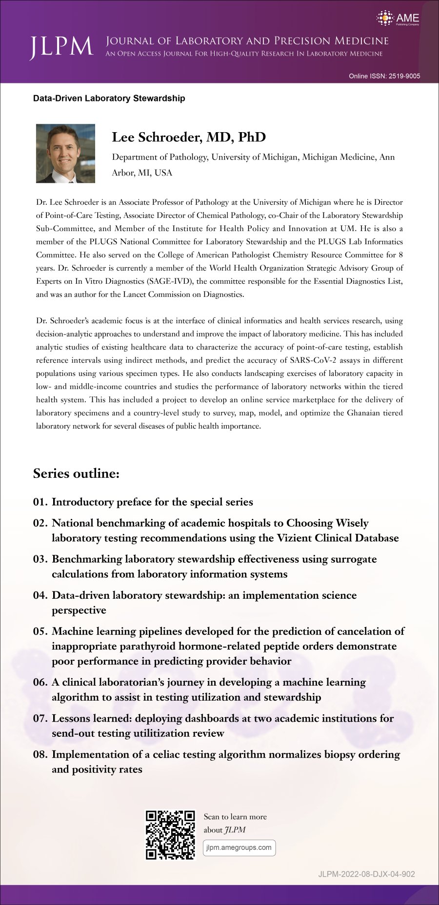 DataDriven Laboratory Stewardship (Ongoing) Journal of Laboratory